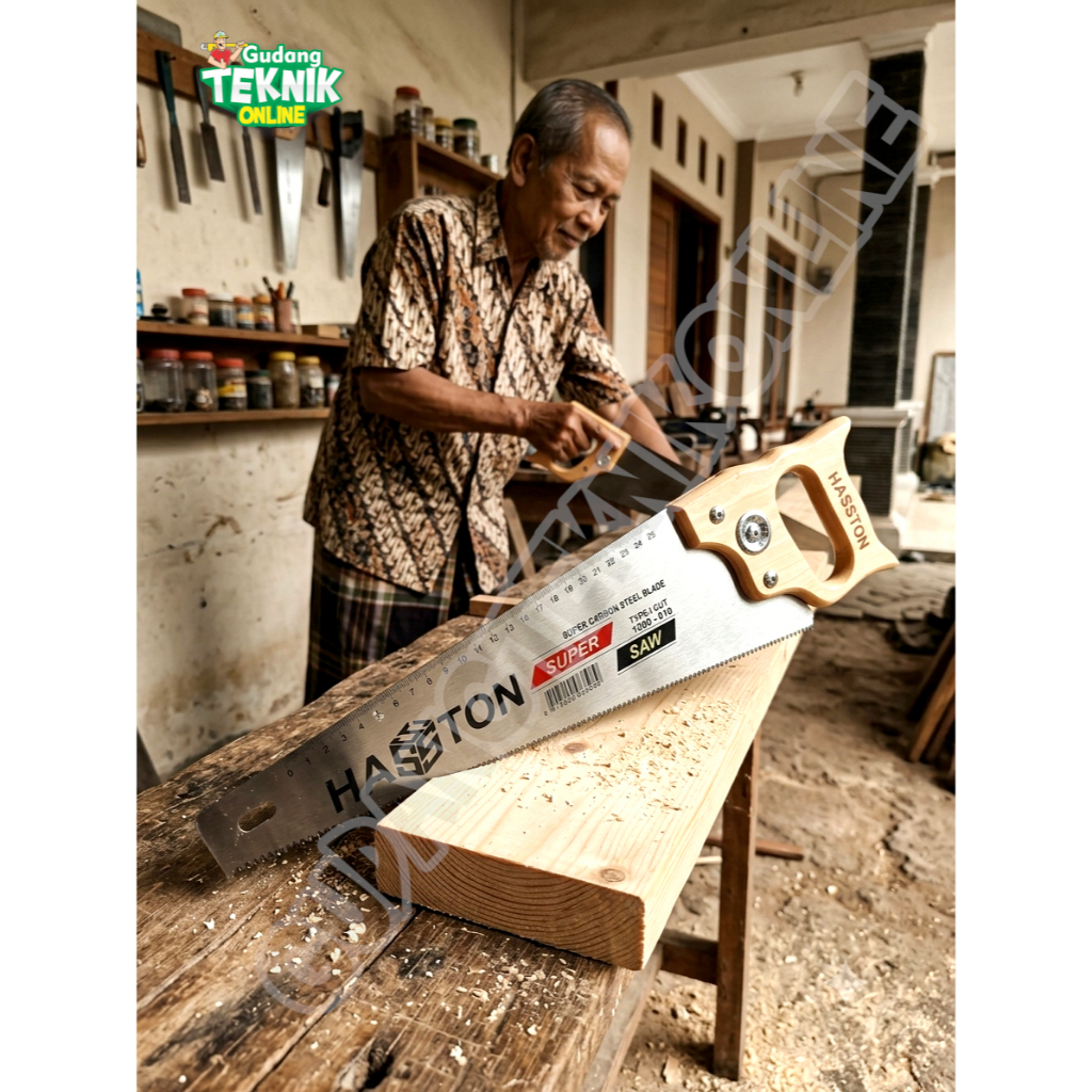 Gergaji Kayu Tangan 16" HASSTON 1260-010 / Gergaji Gorok Potong Kayu Tukang 16 Inch Manual Pemoton G