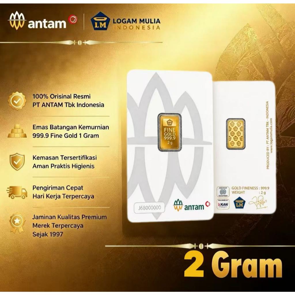 Antam Logam Mulia Emas Antam 2 Gram Emas Logam Mulia Antam2 Gram