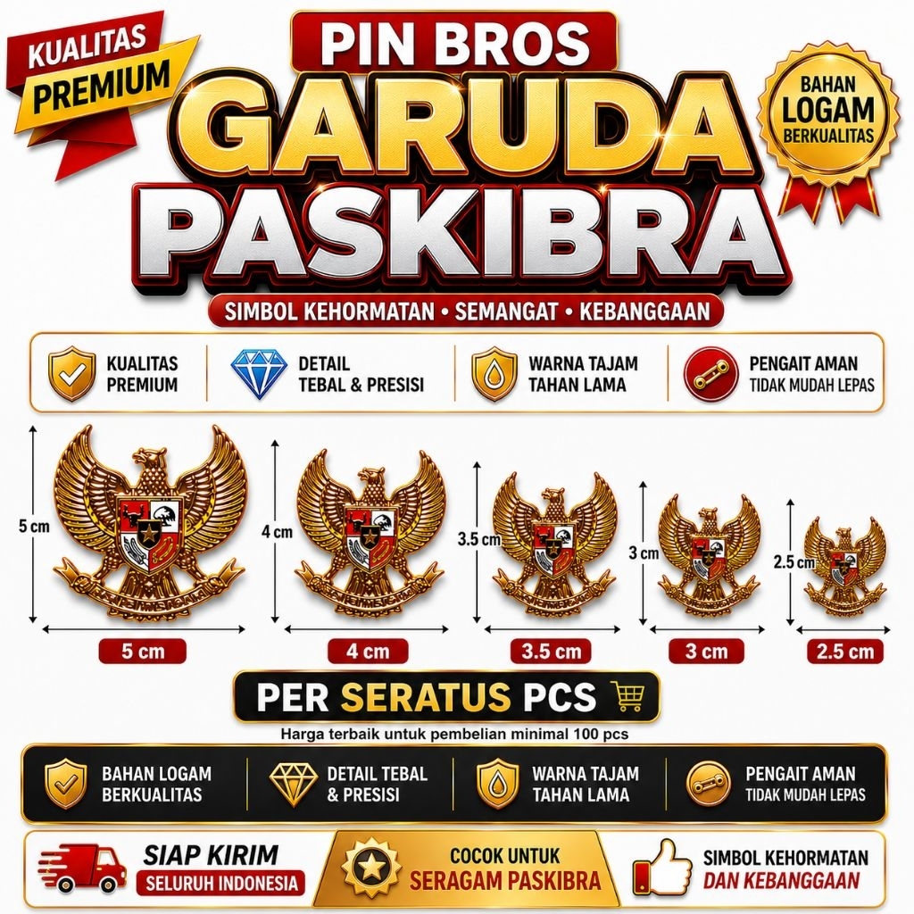 Grosir Pin Bros Garuda Logam Lapis Resin Per 100