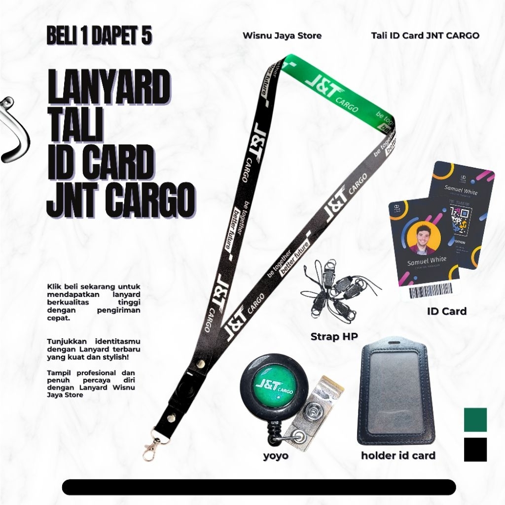 LANYARD TALI ID CARD JNT CARGO / SET LENGKAP LANYARD JNT CARGO TERMURAH BERKUALITAS
