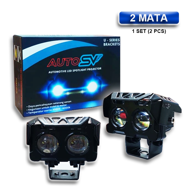 Lampu Tembak Mini Projie Led U Series 2 Mata Putih Kuning