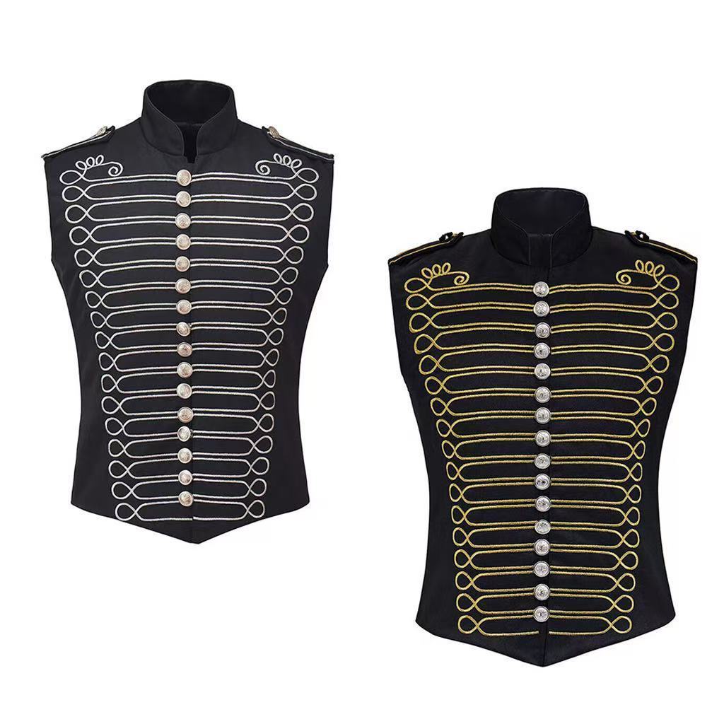 Halloween medieval men's retro gothic punk vest cosplay