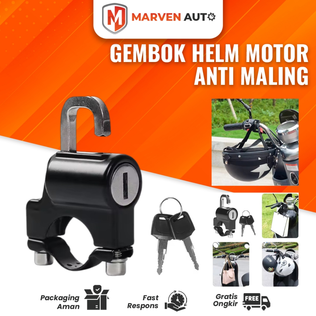 Makassar | Gembok Helm Stang Motor Anti Maling – Kunci Helm Universal Anti Karat