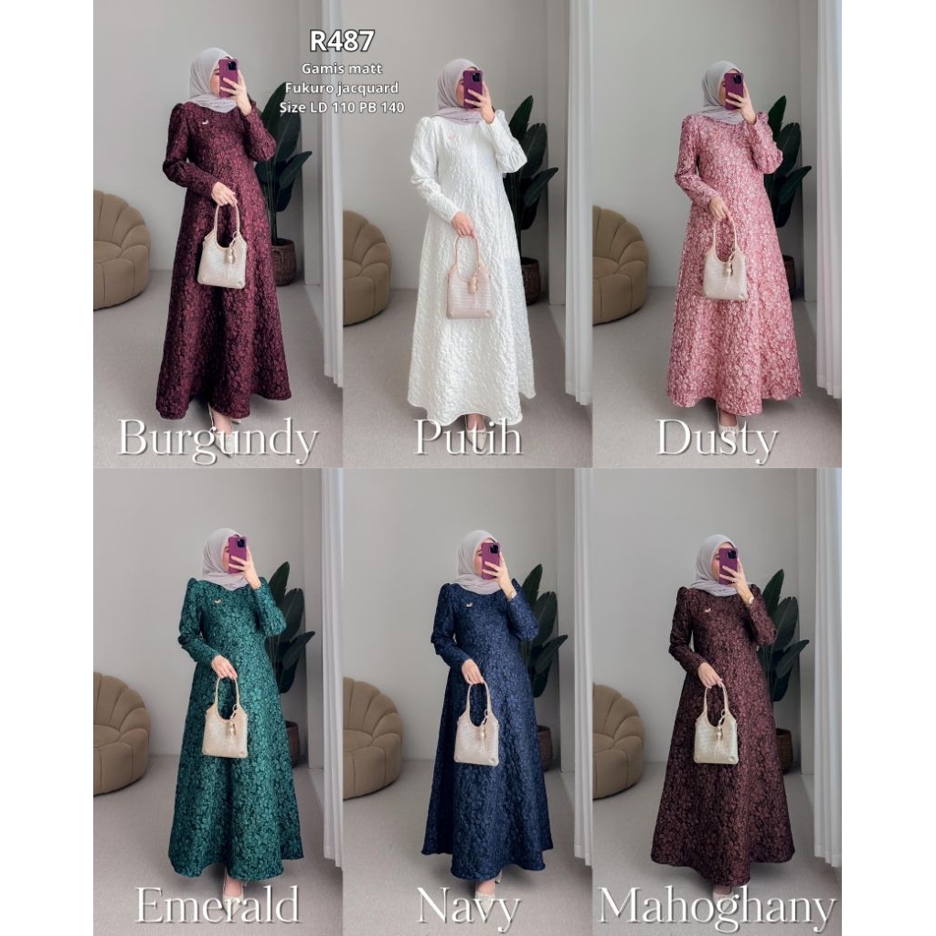 Ribyka R487 Gamis Fukuro Jacquard