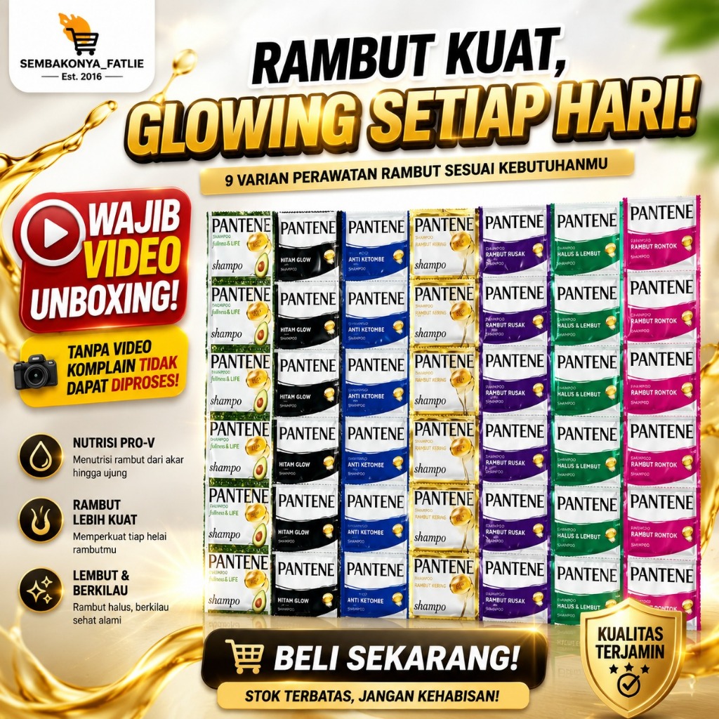 SAMPO PANTENE SACHET / 1 RENCENG ISI 12 / 10ML