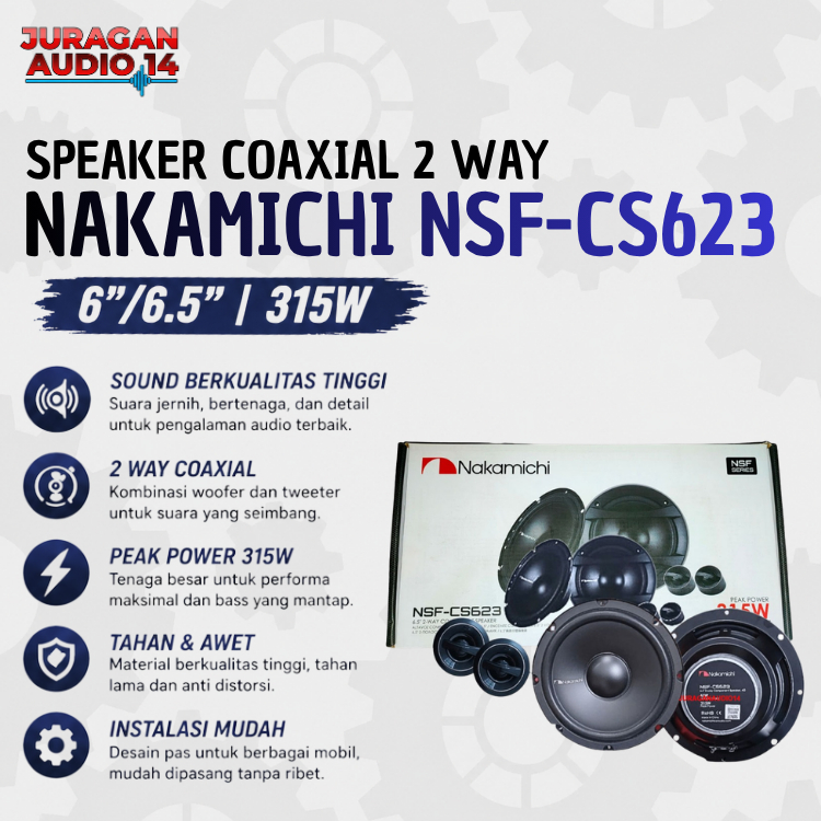 SPEAKER SPLIT 2-WAY NAKAMICHI NSF-CS623 6"/6.5" (315W)