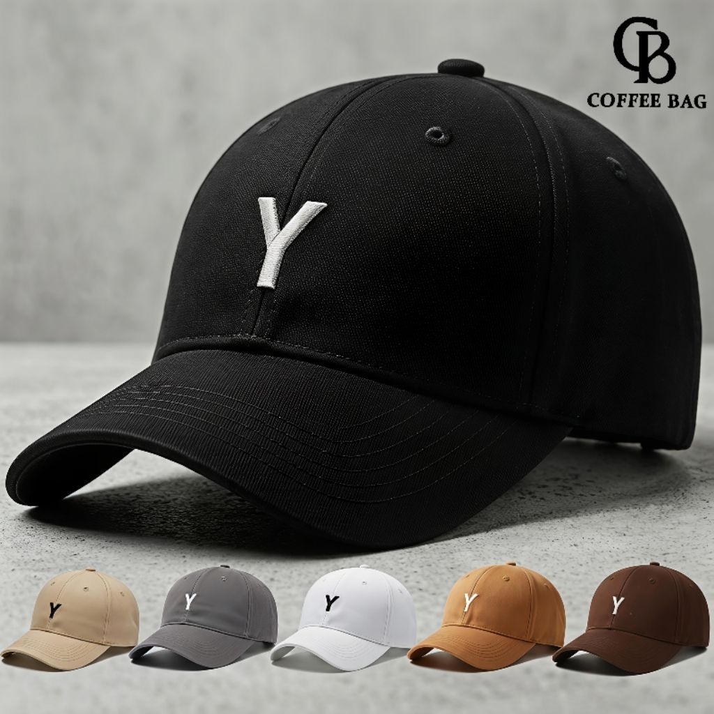 [CB] ​Topi Baseball Distro Huruf Y Keren Pria Wanita Premium / Topi Cap Casual Sport Korea Terbaru-T