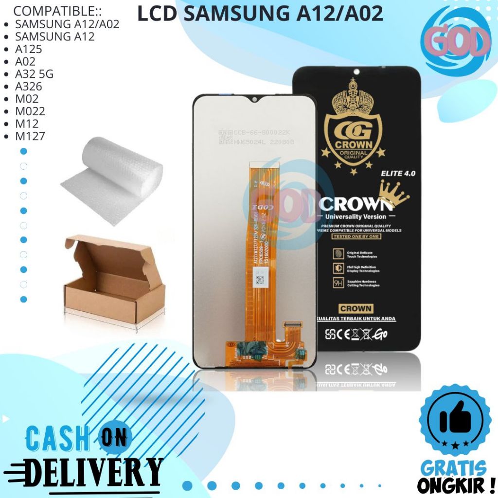 LCD TOUCHSCREEN SAMSUNG A12 / A125 / A02 / A022 / A125F / A022F COMPLETE ORIGINAL FULLSET / LCD SAMS