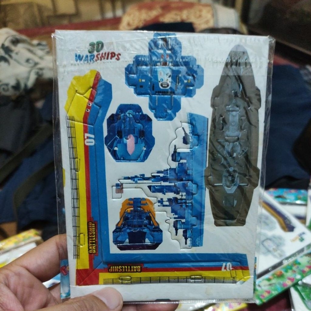 Mainan Edukasi Anak Puzzle 3D Lembaran Kapal Perang Battleship Warship