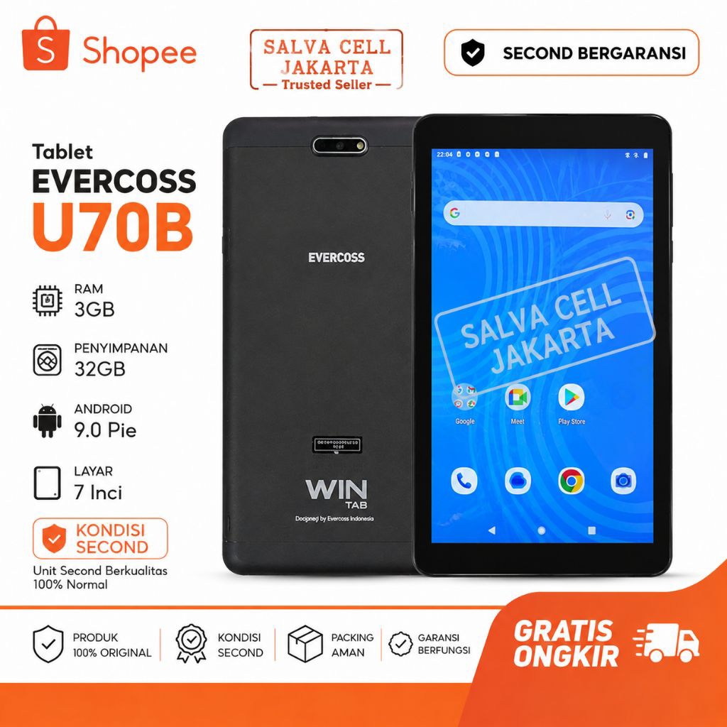 tabled Evercoss u70b / tabled murah / tab ram 3