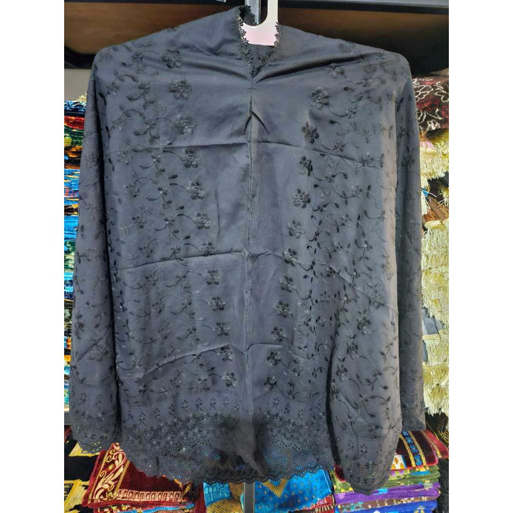 bergo hitam ihrom haji umroh wanita bahan katun