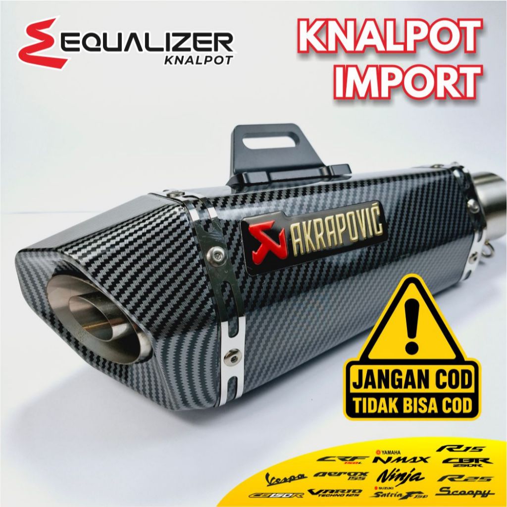 Knalpot Import Taiwan Knalpot Impor Taiwan Knalpot Taiwan Racing Akrapovic Conical Carbon Printing -