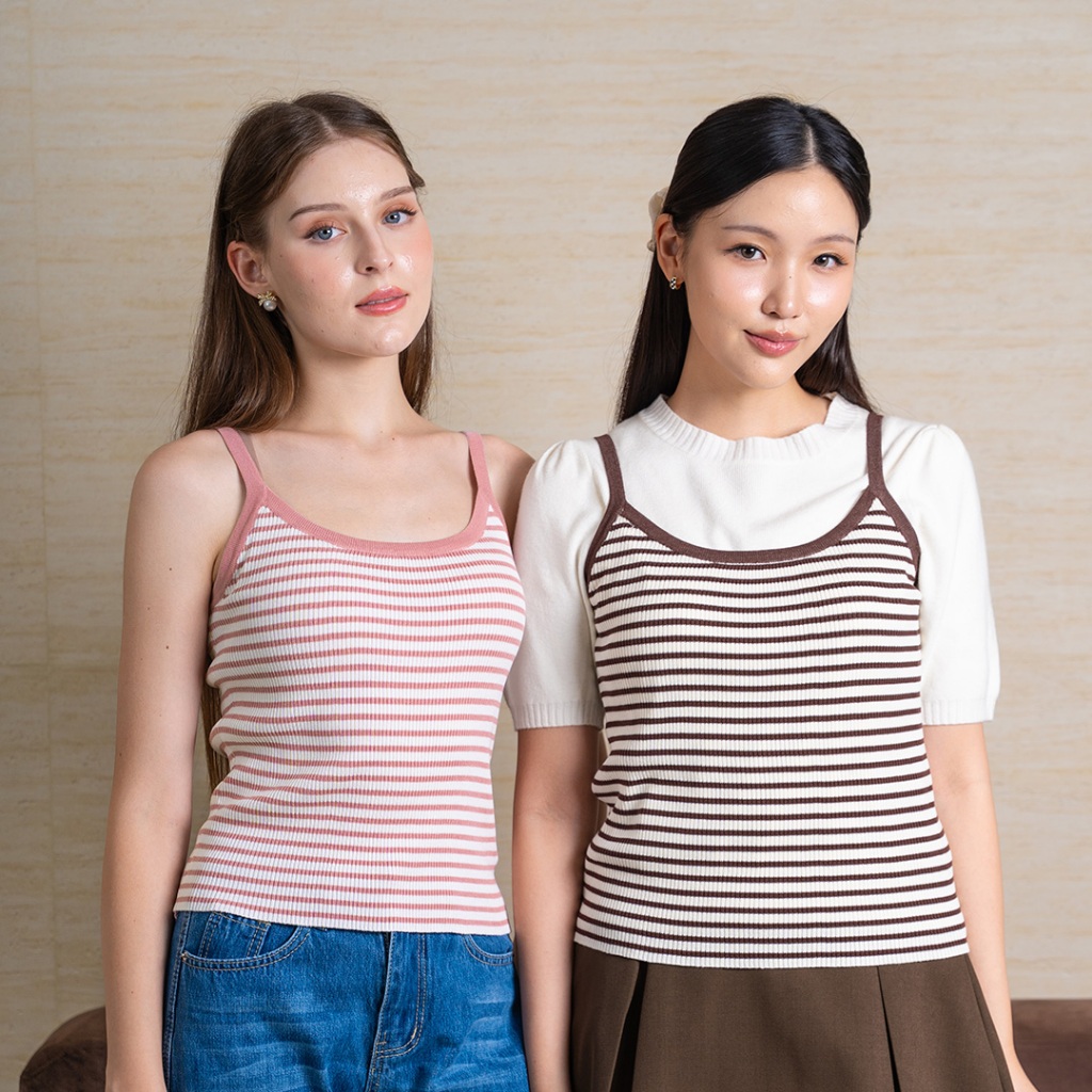 CHIC - Kaori Top / Atasan Tanktop Wanita / Motif Garis-garis / Model Casual