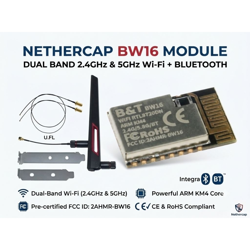 module BW16 dual band 2.4ghz dan 5ghz NETHERCAP