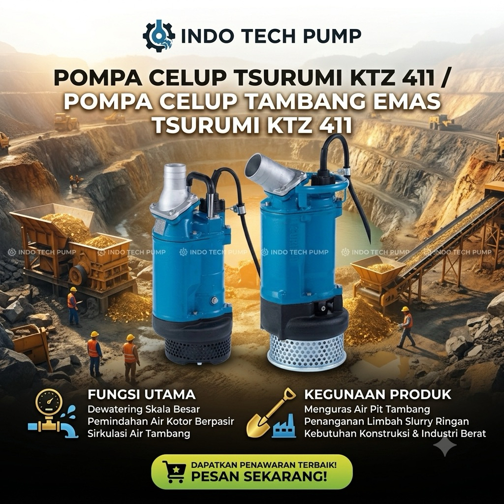 Pompa Celup Tsurumi KTZ 411 / Pompa Celup Tambang Emas Tsurumi KTZ 411