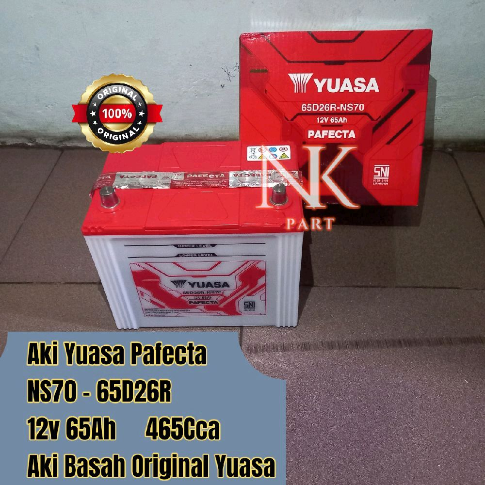 Aki Mobil Yuasa NS70 65D26R Pafecta 12v 65Ah Accu Basah Original YUASA