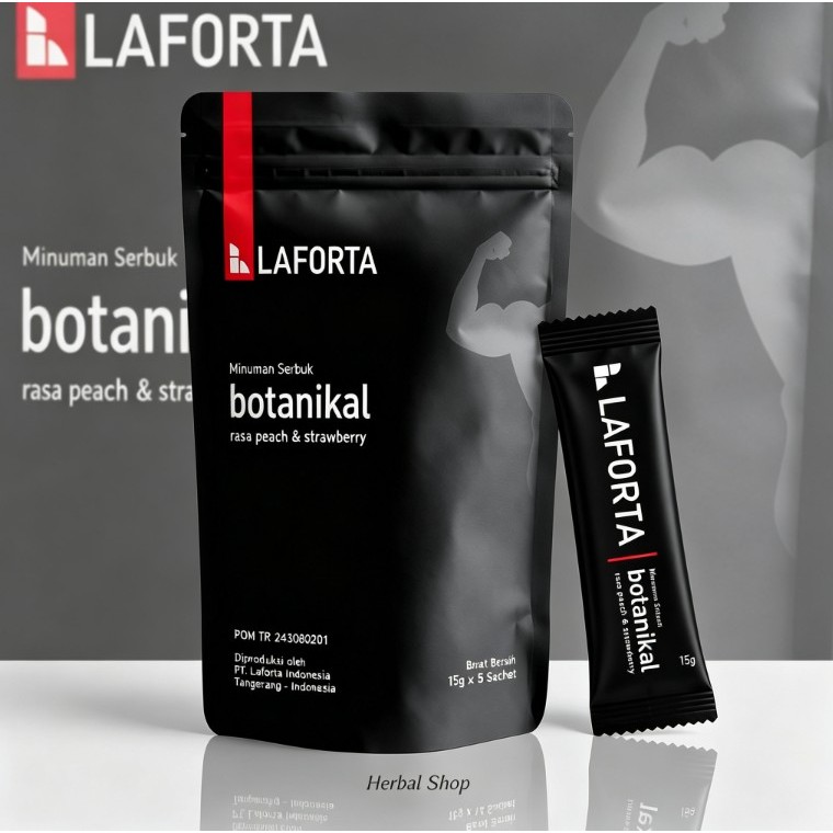 Laforta Serbuk Minuman Peach Isi 5 Sachet Pouch Baru