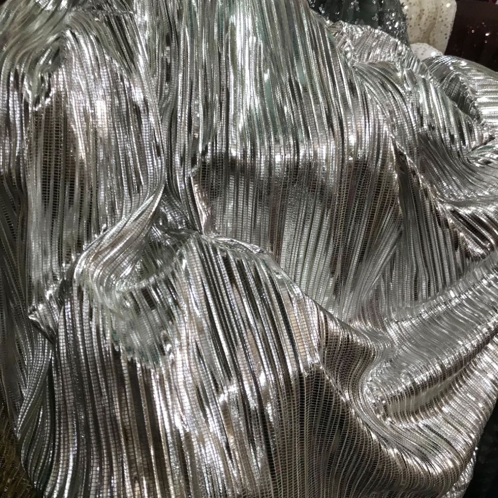kain plisket - kain plisket metalik - kain pleats metalic - kain plisket lame - kain antik