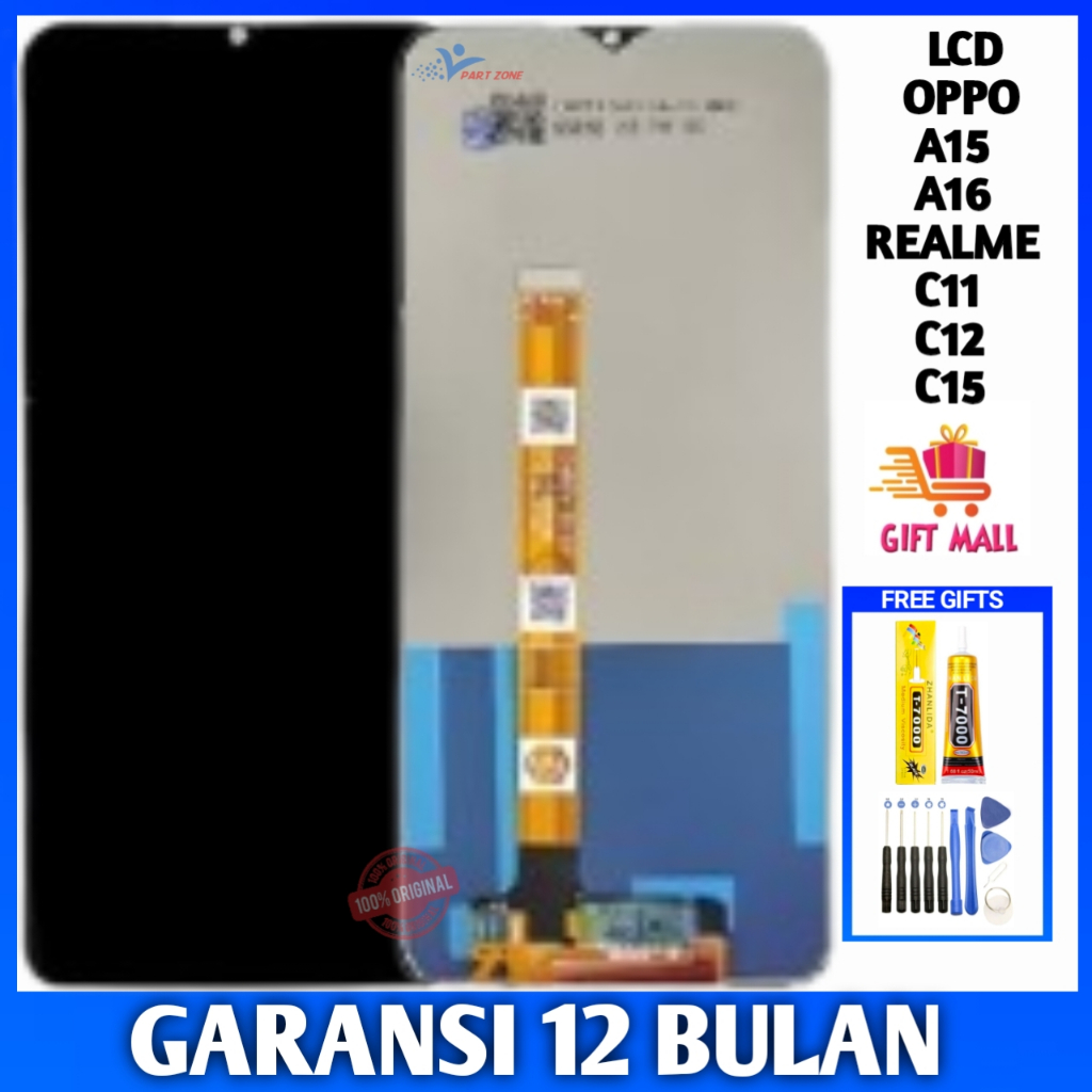 LCD for OPPO A15 OPPO A16 LCD Realme C11 C12 C15 Fullset hp layar Touchscreen
