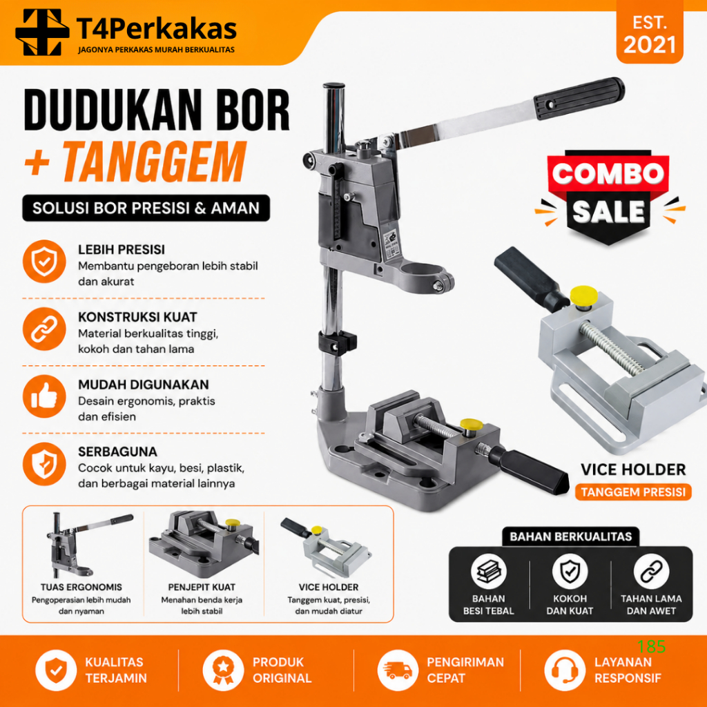 Paket Dudukan Bor Tanggem Holder Bor Bor Duduk Adapter Bor Murah Penyangga Bor Listrik 13 MM