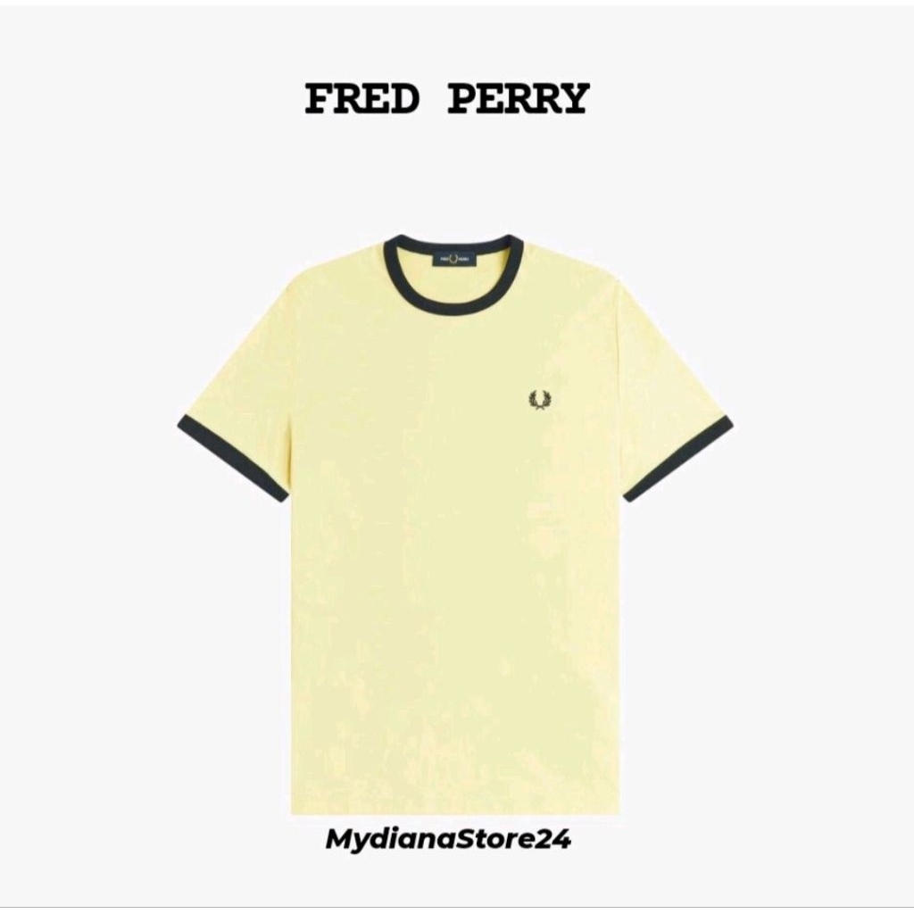 FRED PERRY - FRED PERRY RINGER T-SHIRT - CHAMPIONGOLD/NVY
