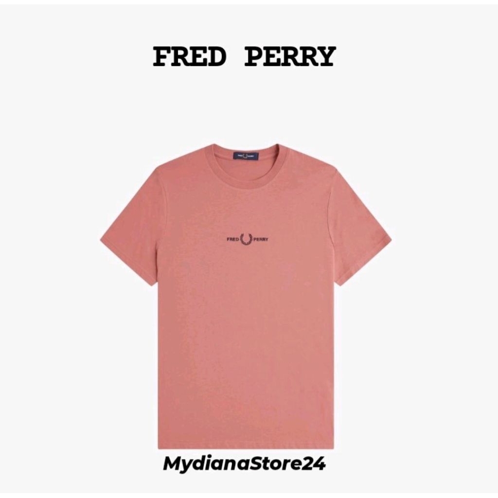 FRED PERRY - FRED PERRY EMBROIDERED T-SHIRT - PUTTY PINK
