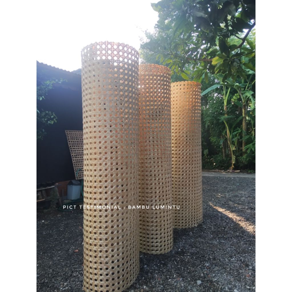 Anyaman Bambu Alami Besar Untuk Plafon dan Dekorasi