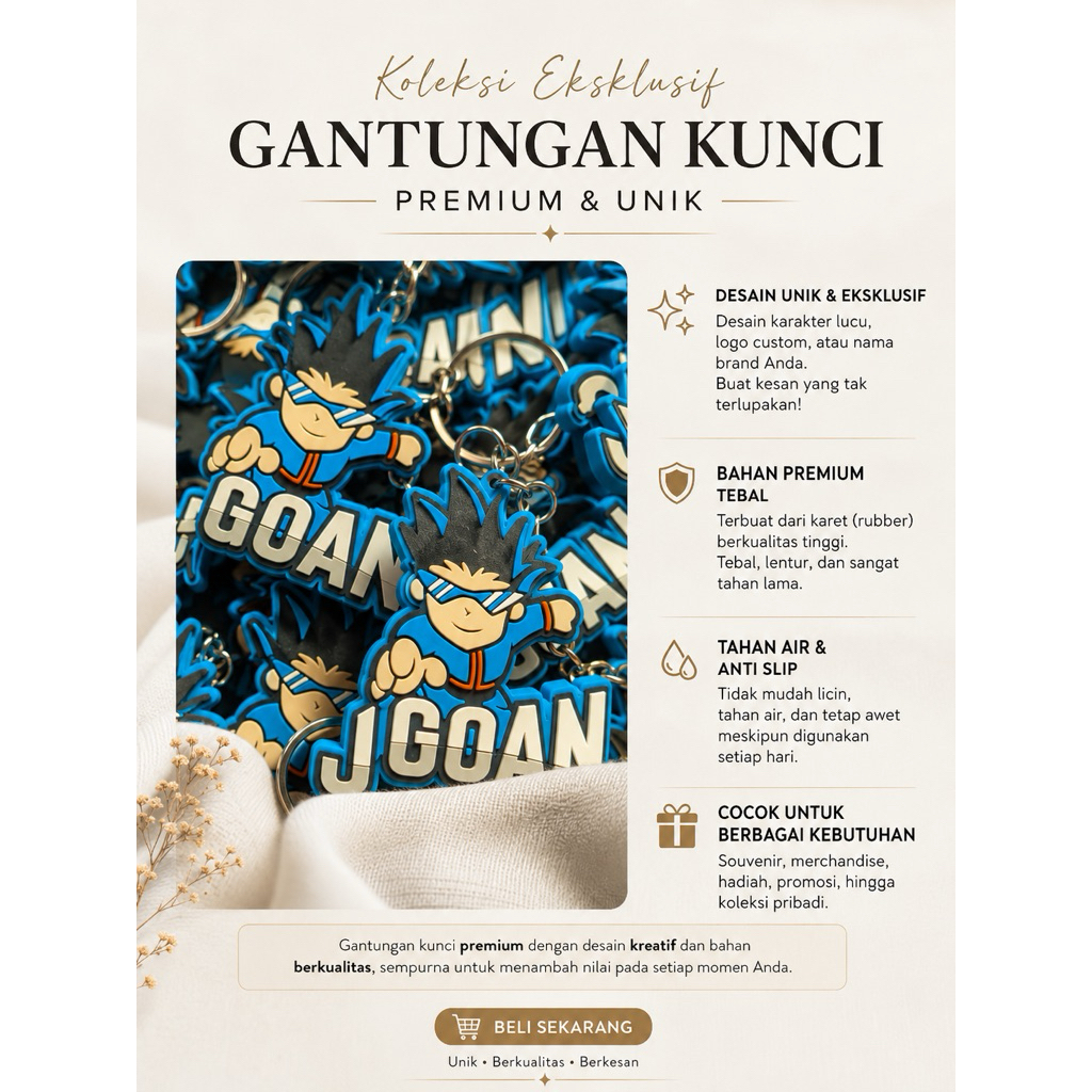 Gantungan Kunci keychain Rubber Custom / Souvenir Merchandise | Minimal Order 100 Pcs / Gantungan ku