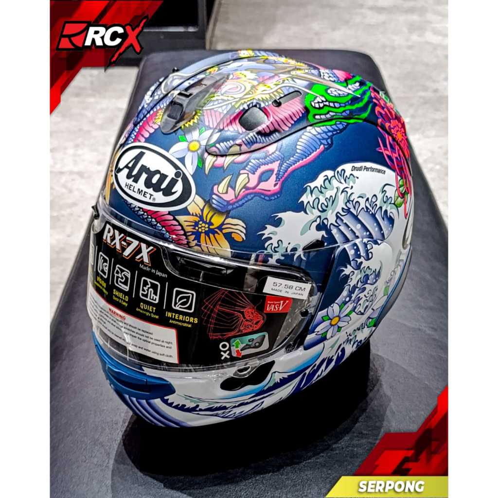 HELM Arai RX7X Oriental Blue Helmet 2ND bekas Second RCX