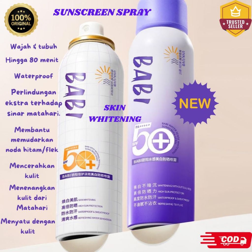 SUNSCREEN SPRAY MENCERAHKAN KULIT BRAND BAB.I PR3LOVED ORIGINAL - NEW