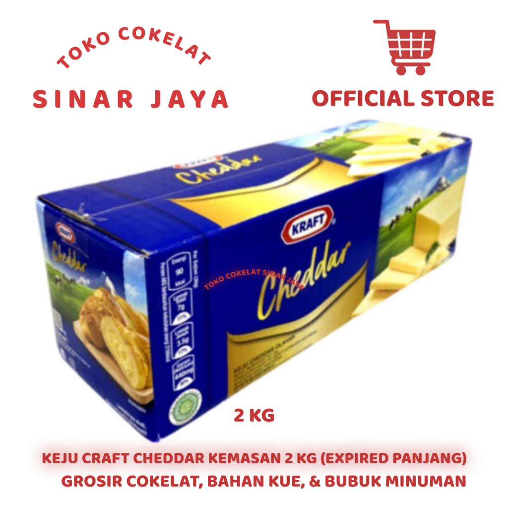 Keju Kraft Cheddar 2 Kg - Kraft Cheddar Keju Serbaguna 2 Kilogram Premium (Expired Panjang)