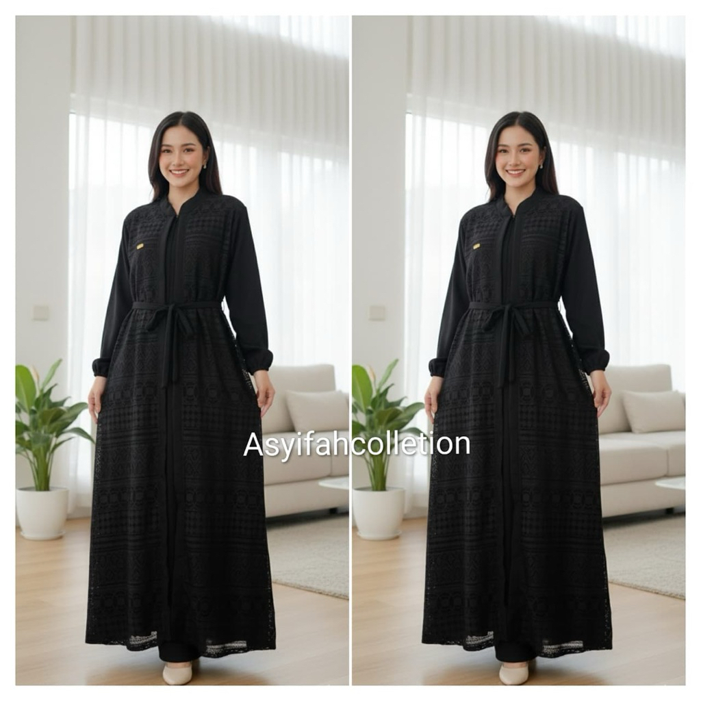 AISWAH JUMBO GAMIS MIX  BORKAT DEPAN LD 120 BAHAN CRNKLE AIRFLOW BUSI MUSLIMAH MEWAH PESTA NYAMAN