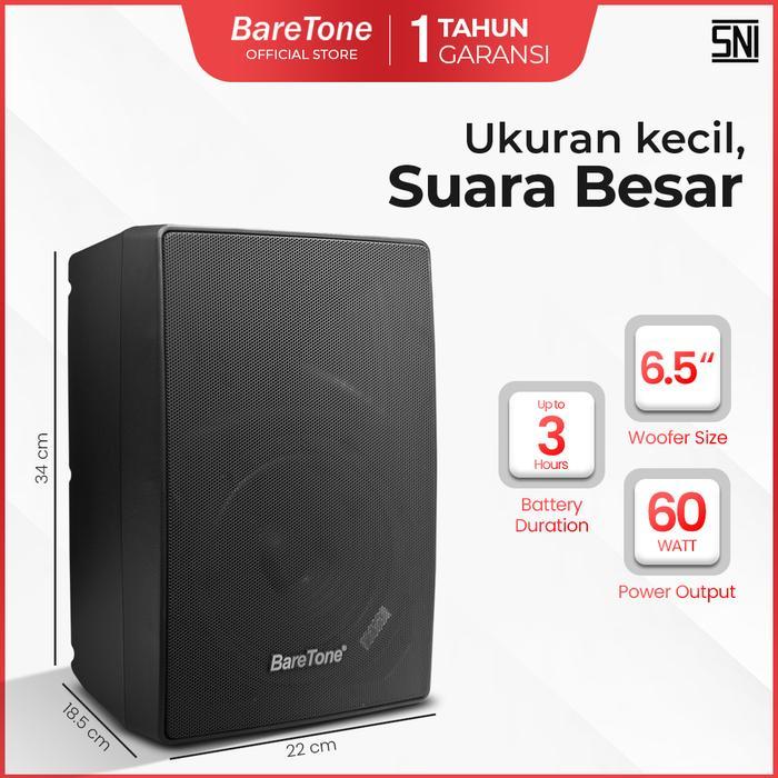 [ Portable 6 inchi ] Speaker Aktif Portable Baretone MAX06BX Original BARETONE MAX 06BX Garansi Resm