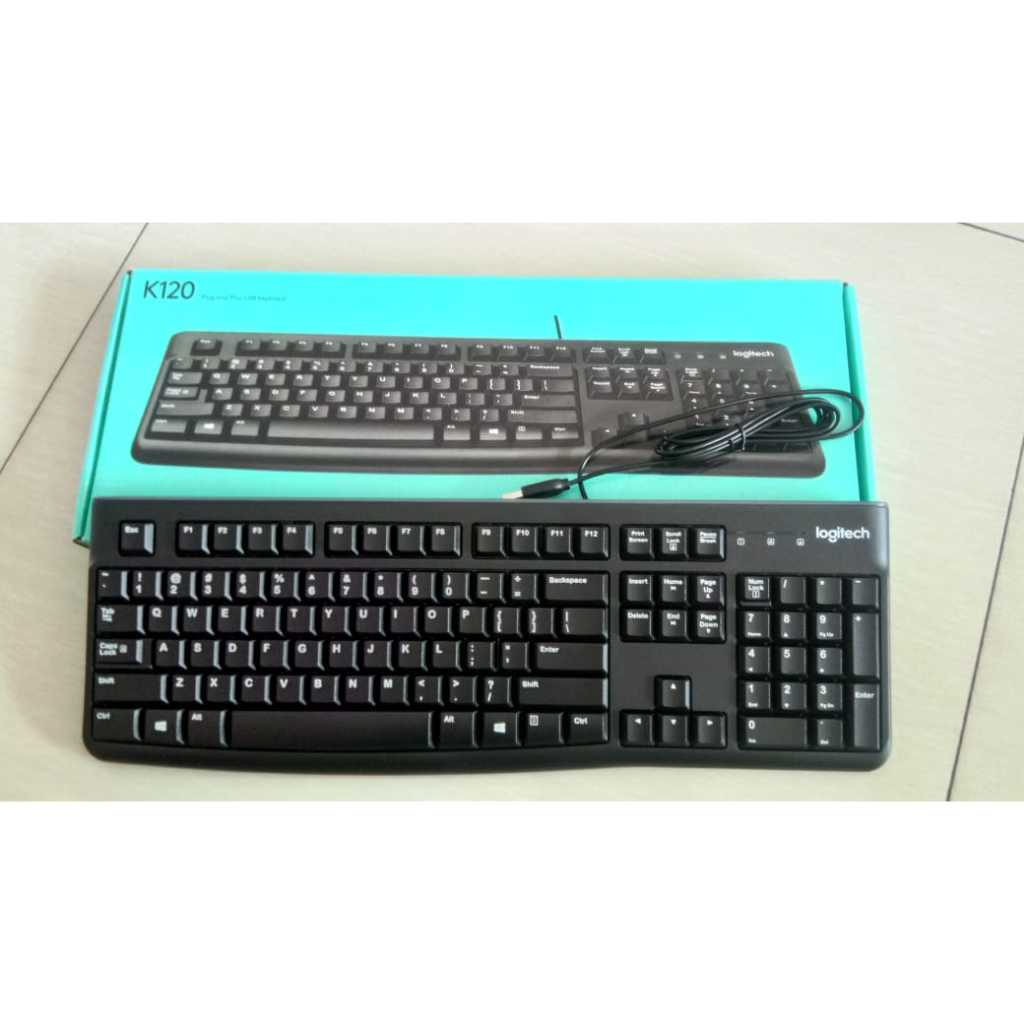 Logitech K120 Keyboard USB Original – Keyboard Kabel untuk PC USB KEYBOARD LOGITECH K120 / LOGITECH 