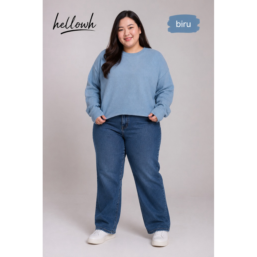 Sweater polos jumbo wanita ld 140cm