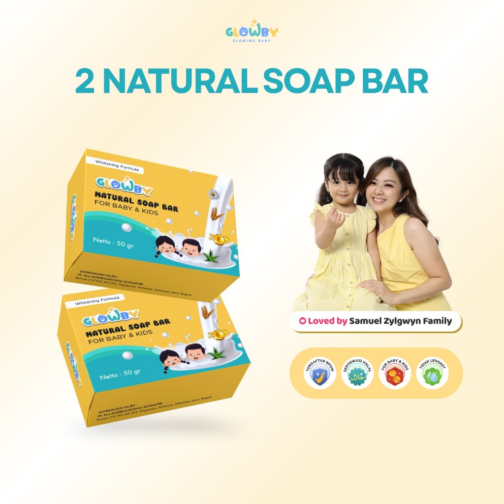 (Glowby) Sabun Bayi dan Anak mencerahkan kulit 2 Pcs