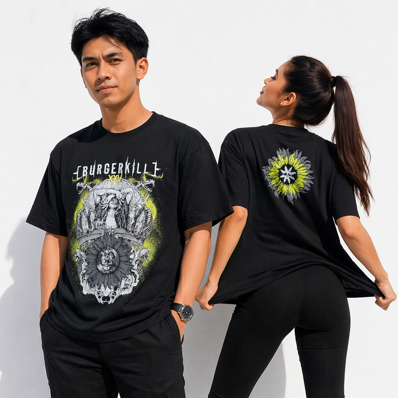 [DISTRO TSHIRT COLLECTION[ Kaos Burgerkill × Maternal Disaster Institution Tshirt Bahan Cotton Kombe