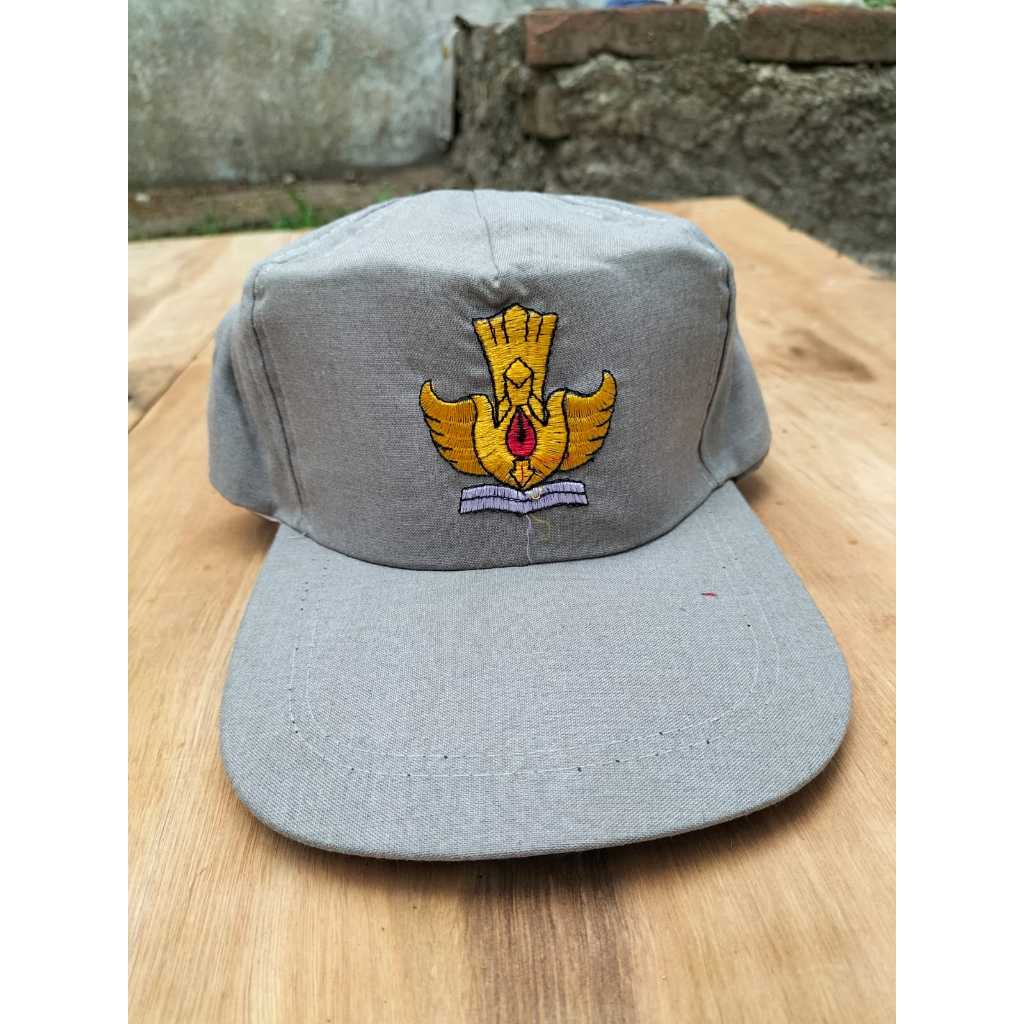 topi sekolah sma smk abu tetrek | topi sd smp sma smk pramuka topi sekolah seragam sekolah logo bord
