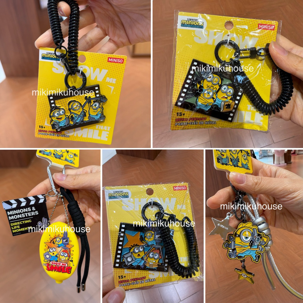 MINISO MINIONS METAL KEYCHAIN GANTUNGAN MINION BOB STUART KEVIN OTTO MINISO MINION BAG CHARM READY S