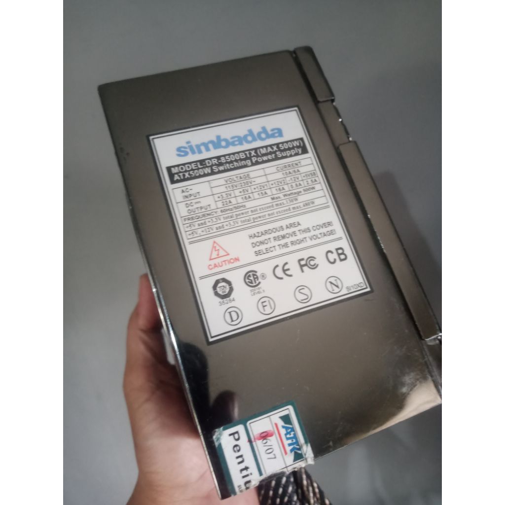 Power Supply Simbadda 500watt 2x6pin vga