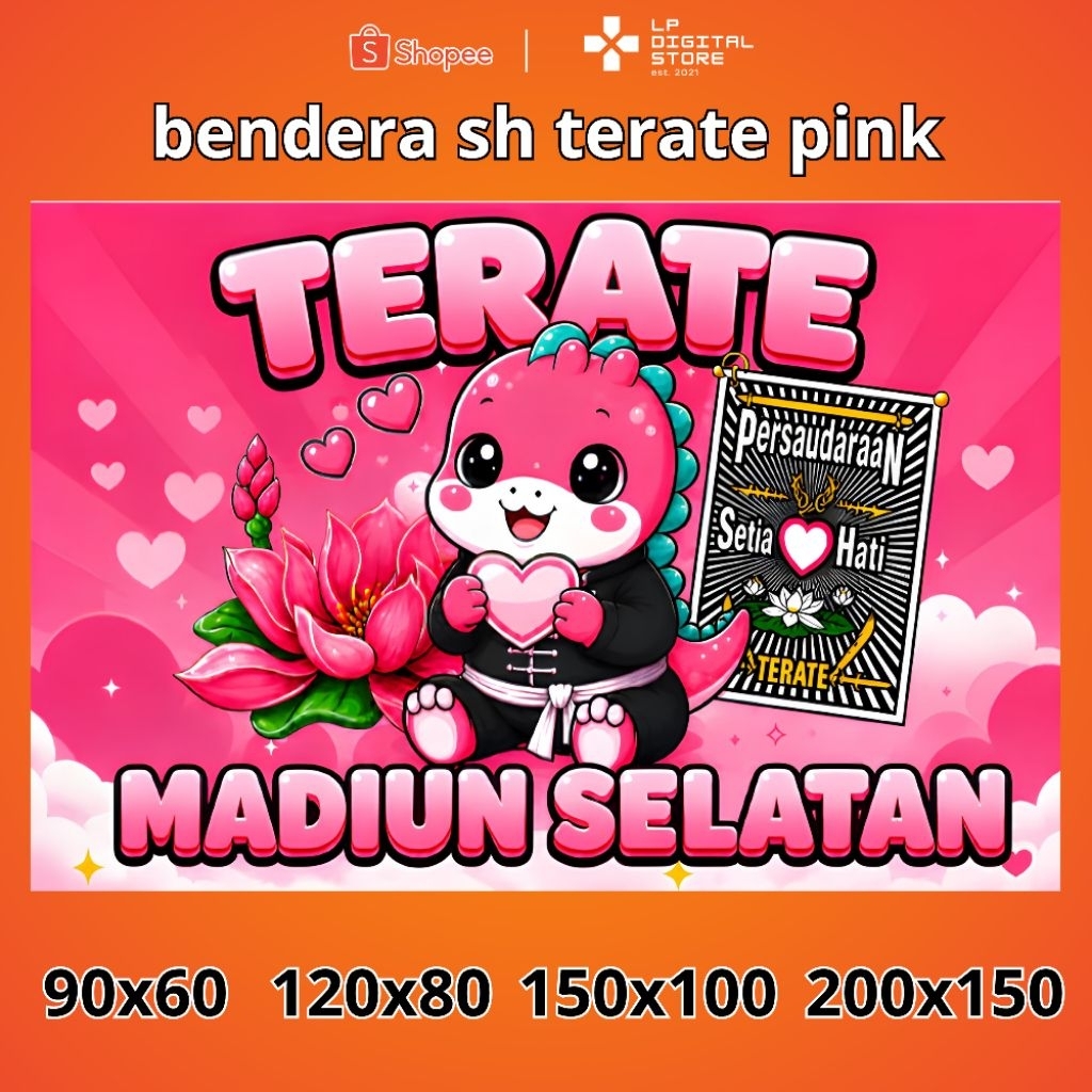 Bendera SH Terate Pink Bisa Custom Tulisan