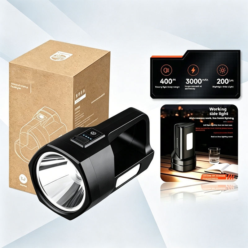Lampu Senter LED Multifungsi S83 Senter Gunung Senter Jumbo dengan lampu baca samping