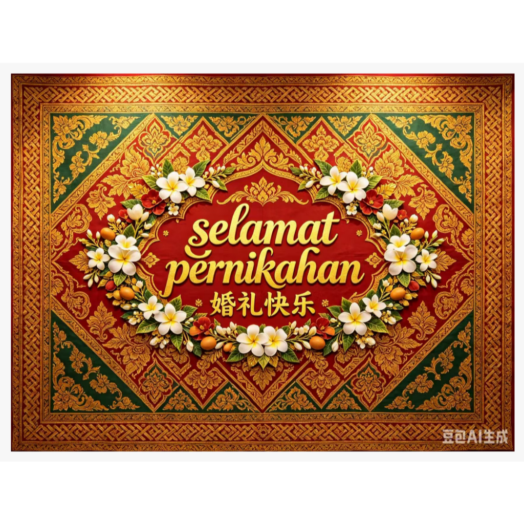 Background pelaminan untuk akad nikah Indonesian wedding backdrop Javanese traditional wedding banne