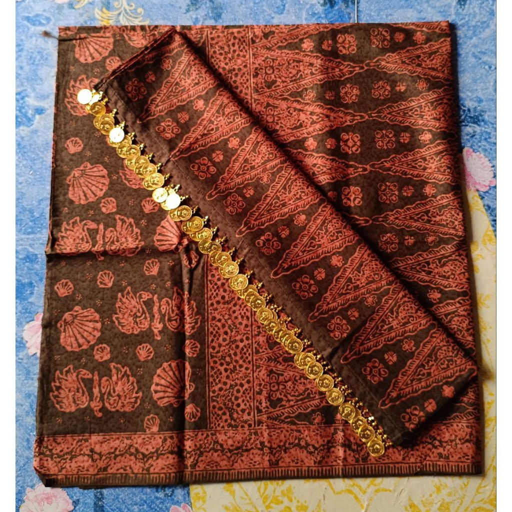 kain batik Jambi ori tekuluk ronce koin emas