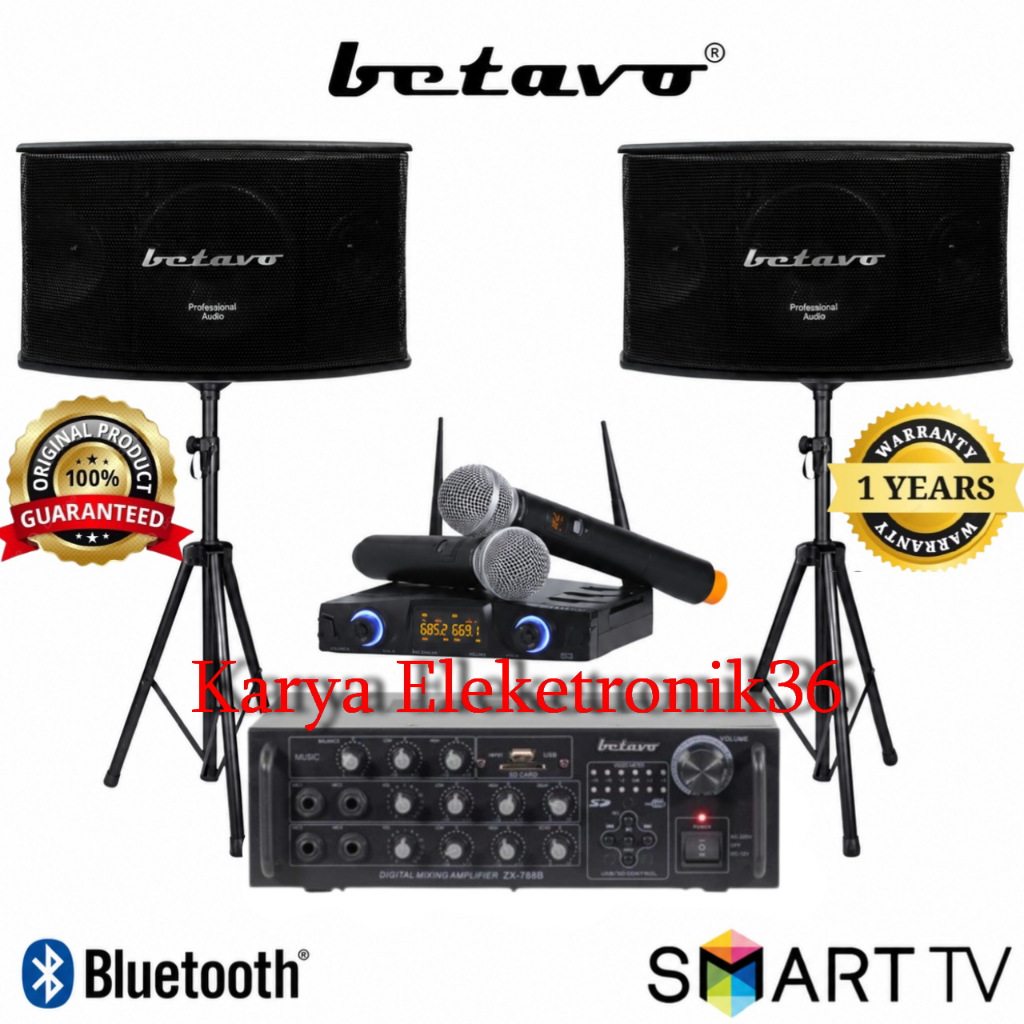 Paket Karaoke Betavo 12 Inch Sound System Fullset Merk Betavo