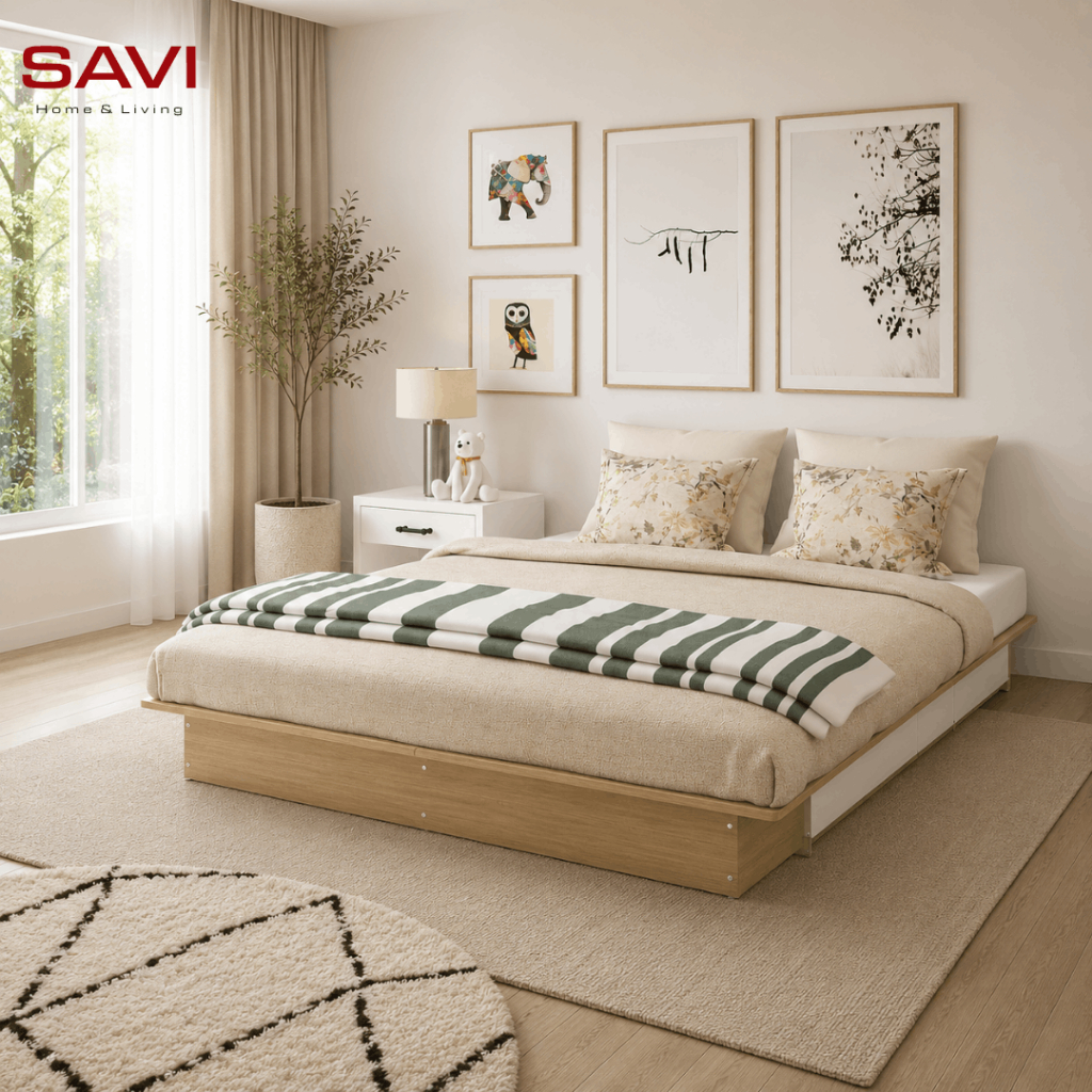SAVI - CAMILLE BD140 Dipan / Ranjang / Tempat Tidur dengan Laci Penyimpanan / Divan 140 / Dipan Laci