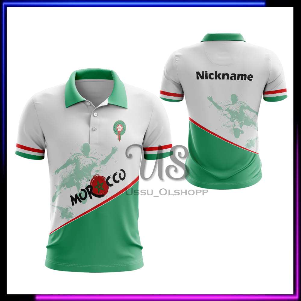 Kaos Supporter Morocco / Jersey Timnas Maroko Home 2026 Dewasa Anak / Jersey Bola Maroko Custom Nama