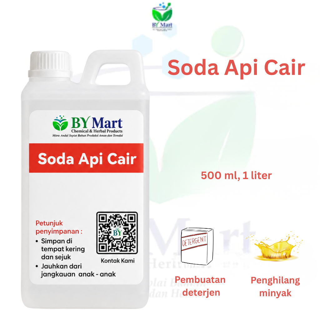 BY KIMIA & HERBAL - Soda Api Cair  / Naoh Cair / Caustic Soda Liquid - Bahan Sabun