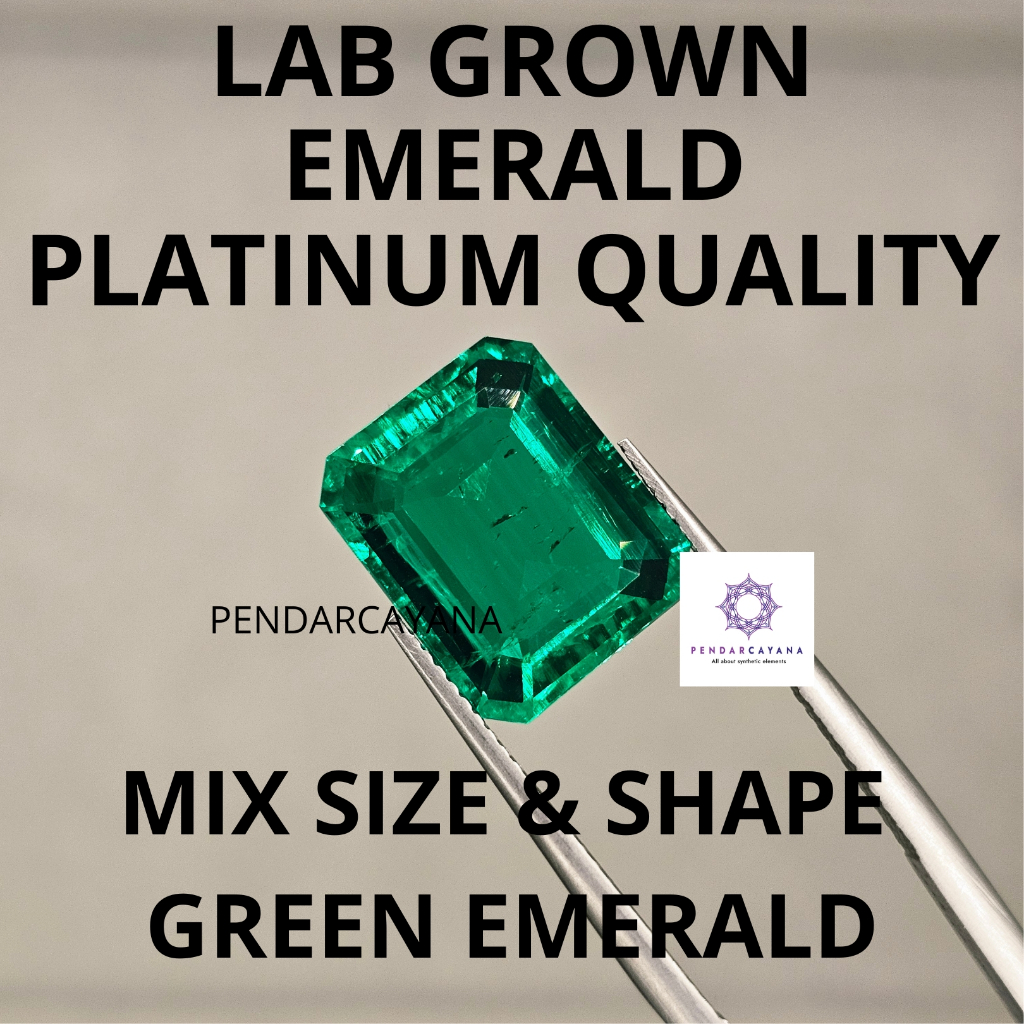 LGE04PLA - LAB GROWN EMERALD 04 MIX SIZE & SHAPE PLATINUM QUALITY GREEN EMERALD / 1 PCS