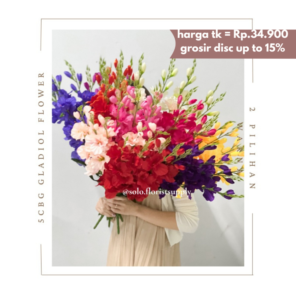 5 CBG BUNGA GLADIOL FLOWER Artificial 65 cm/ Bunga Palsu/ Bunga Plastik/ Bunga Kain/ Bunga Dekorasi